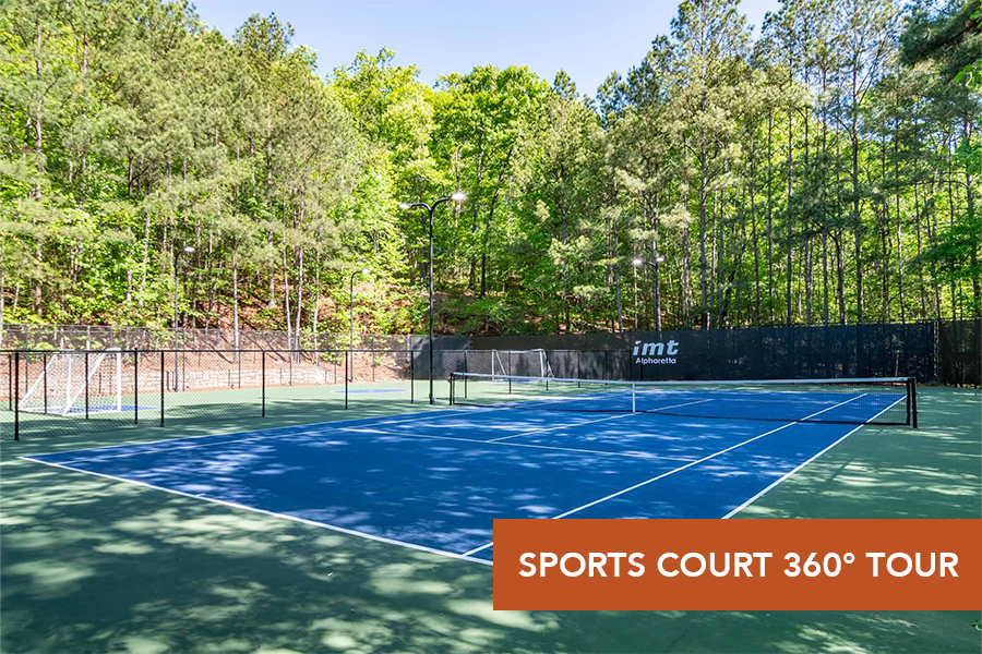 thumbnail of 360 for sports court with tennis court, soccer court, and basketball hoop.