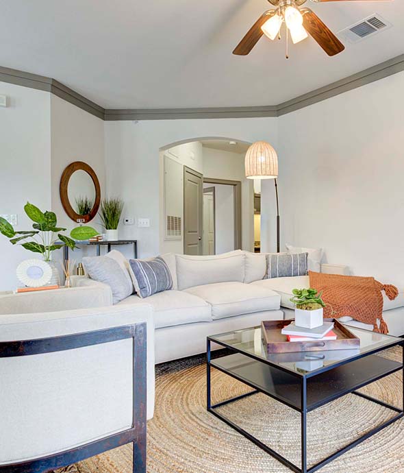 Apartment Amenities photo featuring a furnished living room