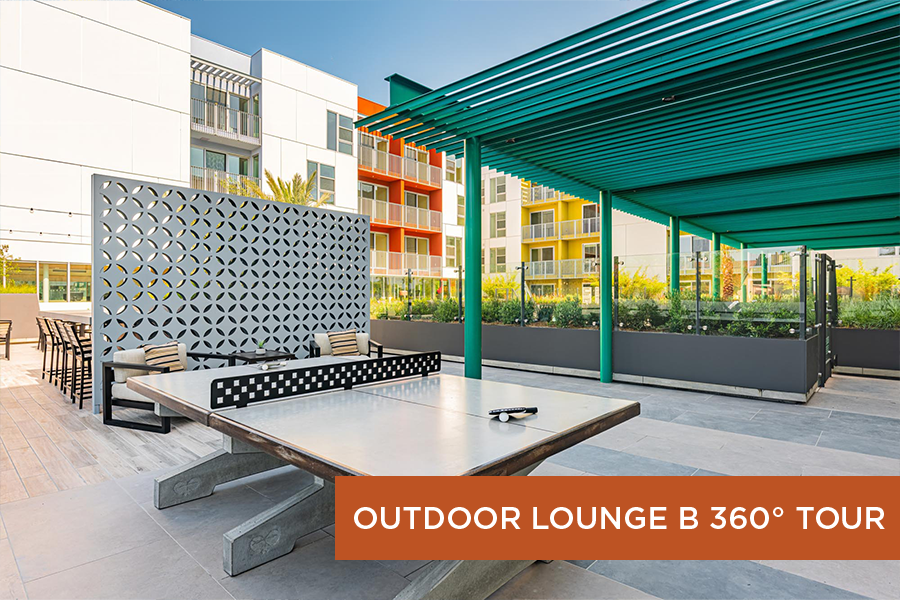 Thumbnail for 360 tour featuring Outdoor lounge with ping pong table Citrus Commons, Sherman Oaks, Los Angeles, CA.